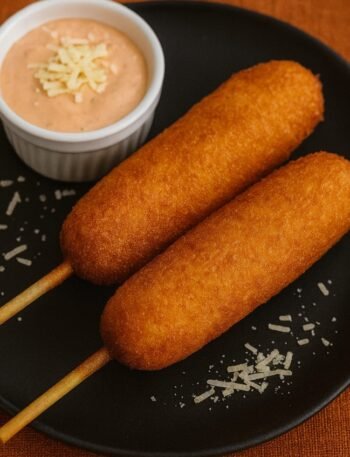 Korean Corn Dogs (Street Food Recipe) – Crispy, Cheesy, and Sweet-Savory Snack on a Stick