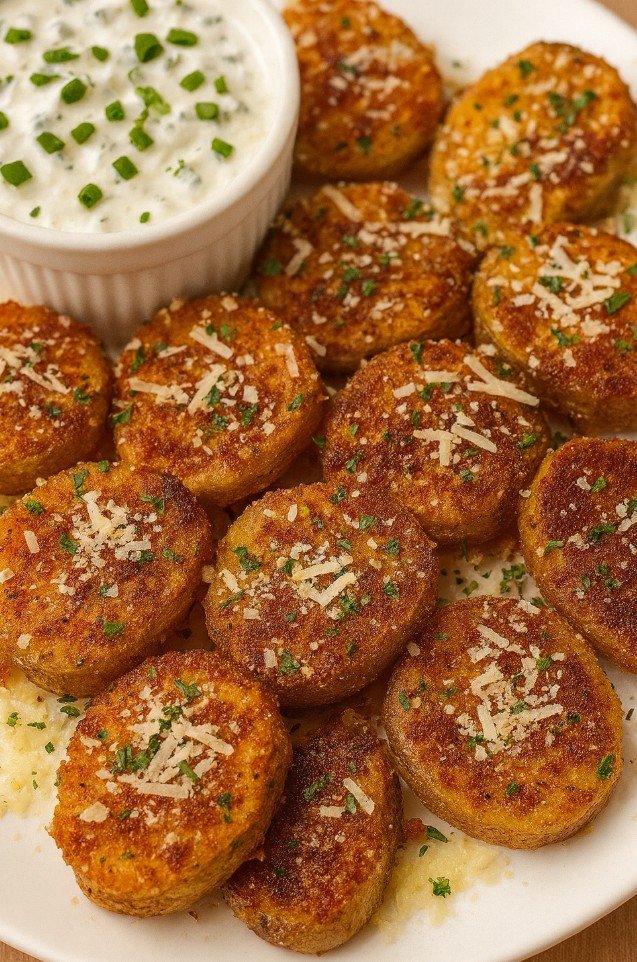 Crispy Parmesan Potatoes (Oven-Baked Recipe) – Golden, Cheesy, and Irresistibly Crunchy Side Dish