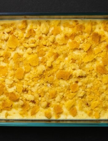 A golden-baked Neiman Marcus chicken casserole topped with buttery Ritz crackers.